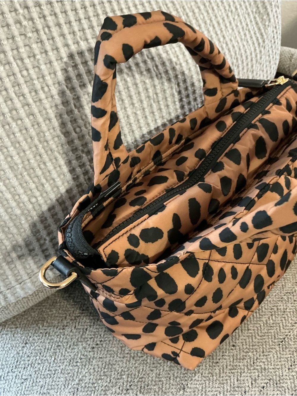 Marc Jacobs Mini Cheetah Print Quilted Nylon Tote Bag - Picture 7 of 8